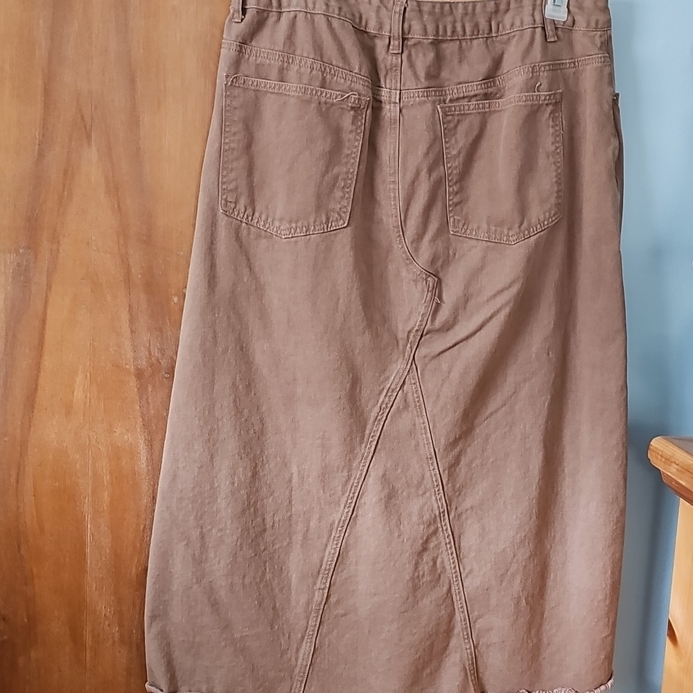 Shein Brown Denim Skirt - Picture 2 of 5